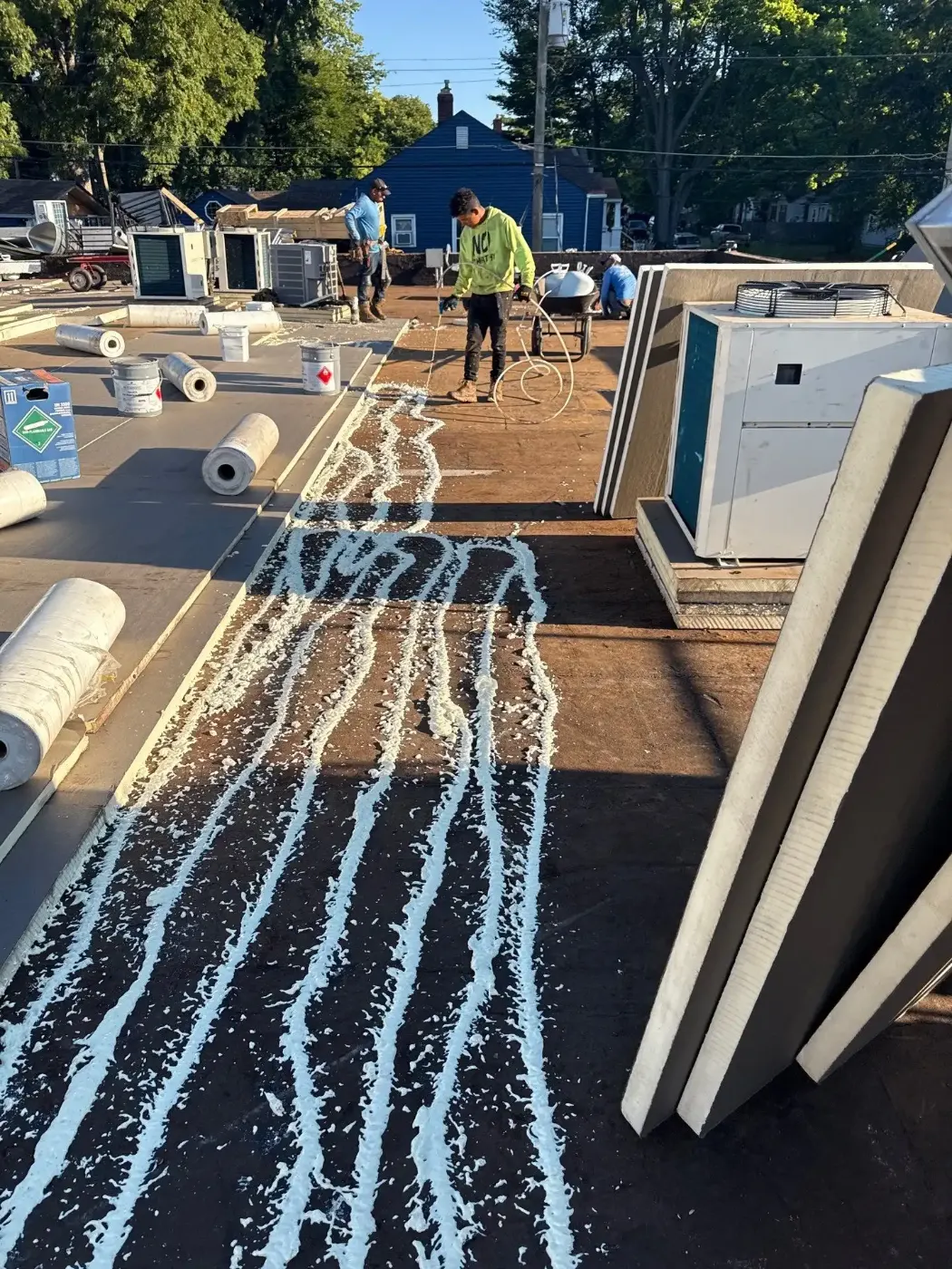 Commercial roof inspection documented in Charlestown